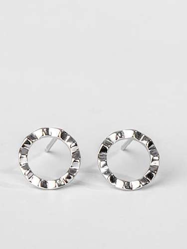 925 Sterling Silver Round Minimalist Stud Earring