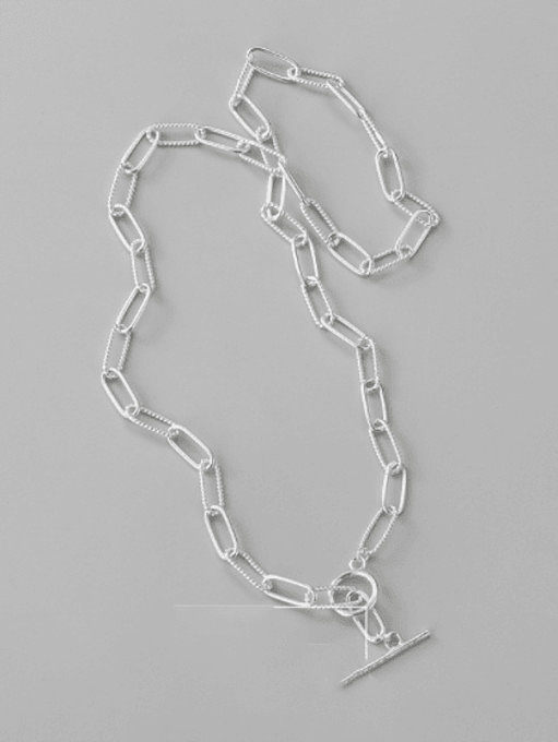 Geometrische minimalistische Lasso-Halskette aus 925er Sterlingsilber