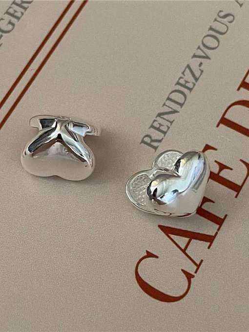 925 Sterling Silver Heart Cute Huggie Earring