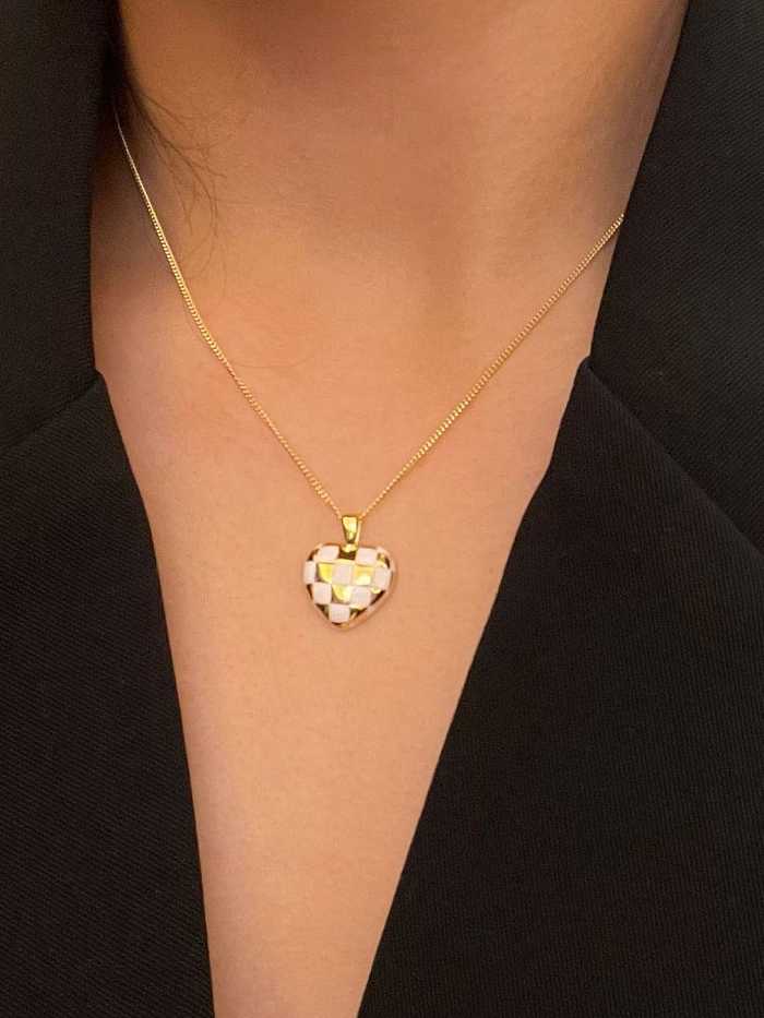 925 Sterling Silver Enamel Minimalist Heart Pendant Necklace