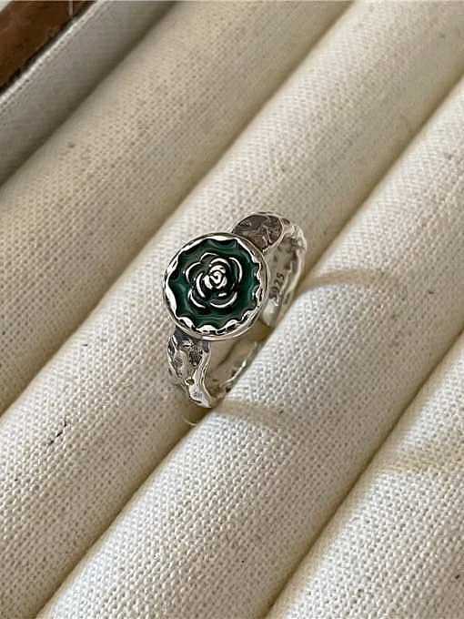 925 Sterling Silver Flower Vintage Band Ring