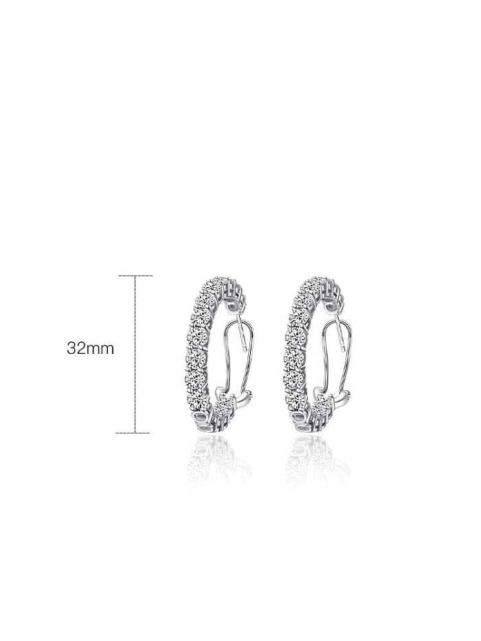 Boucles d'oreilles créoles délicates en forme de fleur de diamant à haute teneur en carbone en argent sterling 925