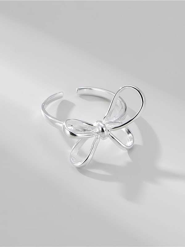925 Sterling Silver Bowknot Minimalist Band Ring