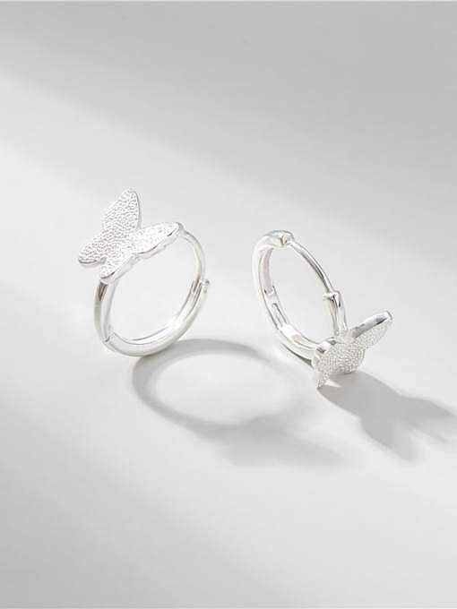 925 Sterling Silver Butterfly Cute Huggie Earring