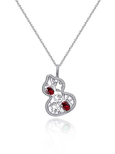 925 Sterling Silver Red Dainty Necklace