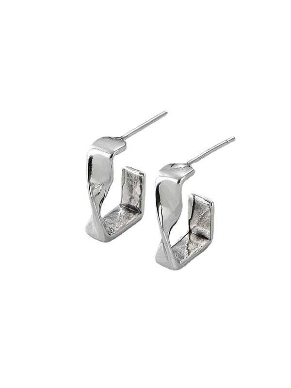 925 Sterling Silber Twisted Square Vintage Ohrstecker