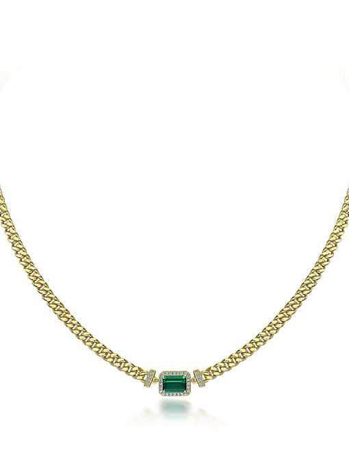 Collar de gargantilla de lujo geométrico de diamante de alto carbono de plata de ley 925