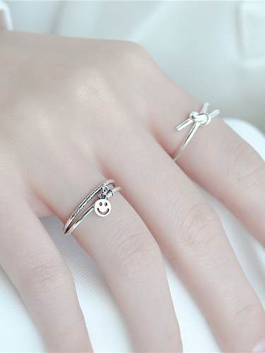 925 Sterling Silver Bowknot Minimalist Band Ring