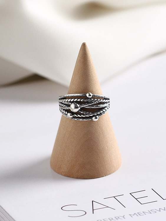 925 Sterling Silver Geometric Vintage Stackable Ring
