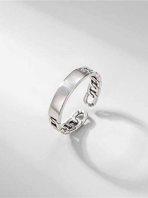 925 Sterling Silver Geometric Vintage Band Ring