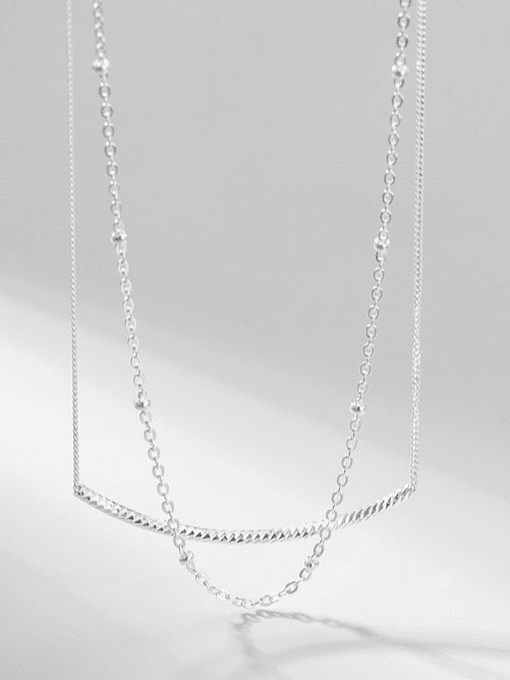 Collar minimalista de múltiples hilos de plata esterlina 925