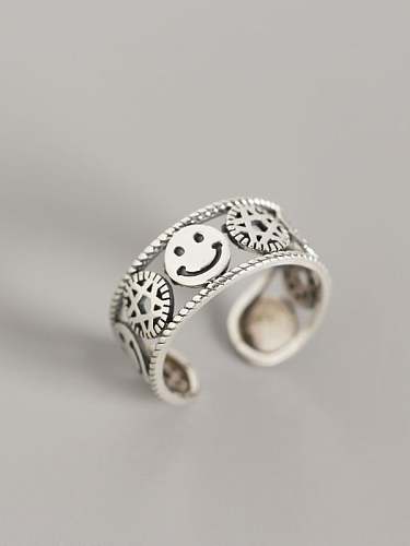 925 Sterling Silber Face Trend Band Ring