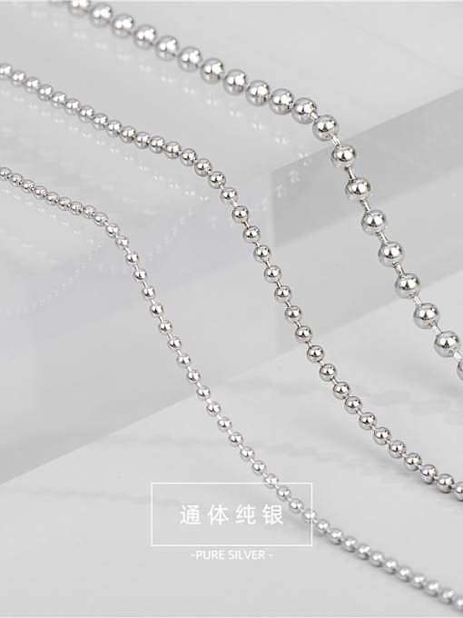 Chaîne de perles minimaliste ronde en argent sterling 925