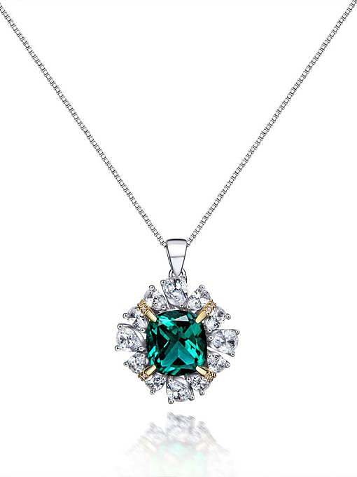 925 Sterling Silber High Carbon Diamond Flower Luxury Halskette