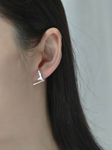 925 Sterling Silver Irregular Minimalist Stud Earring
