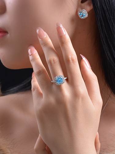 Luxusring aus 925er Sterlingsilber mit Diamanten und Diamanten