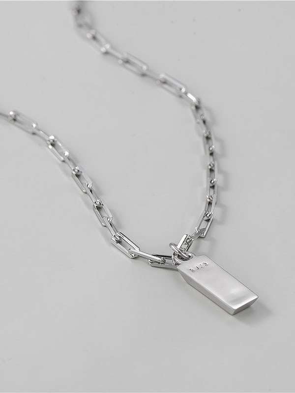 925 Sterling Silber glatte geometrische Vintage Halskette