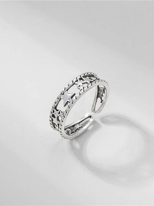 925 Sterling Silver Geometric Vintage Band Ring