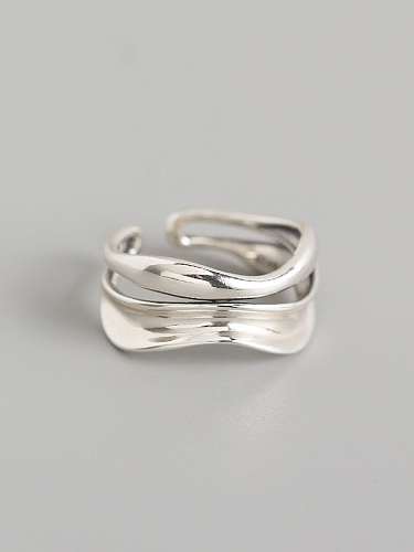 925 Sterling Silver Geometric Artisan Band Ring