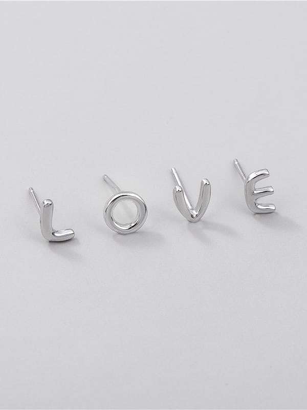 Boucle d'oreille minimaliste lettre en argent sterling 925