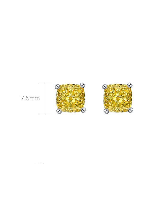 925 Sterling Silver High Carbon Diamond Geometric Dainty Stud Earring
