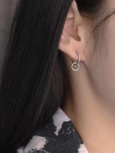 Boucles d'oreilles pendantes vintage géométriques en argent sterling 925