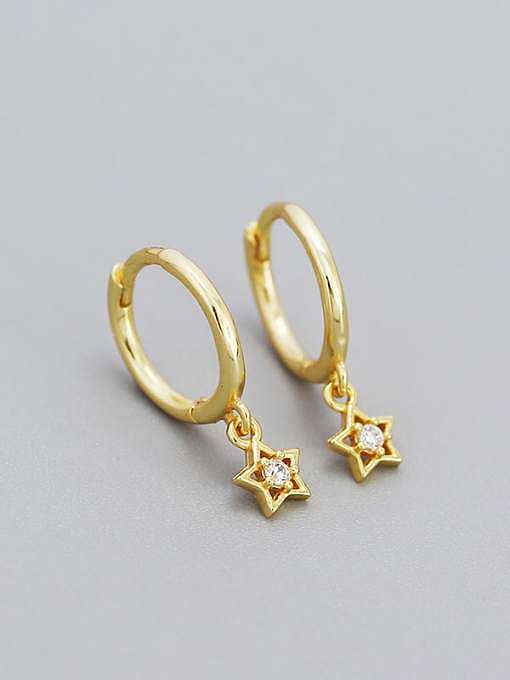 925 Sterling Silver Cubic Zirconia Star Vintage Stud Earring