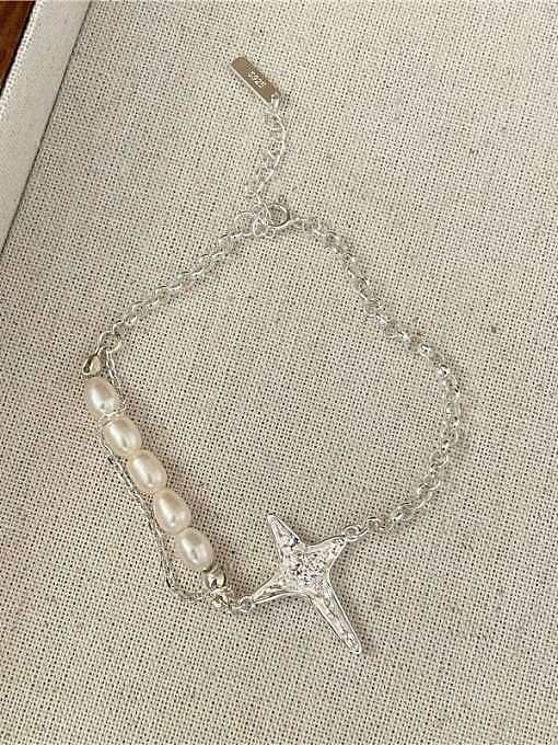 Trend Star 925 Sterling Silver Freshwater Pearl Bracelet and Necklace Set