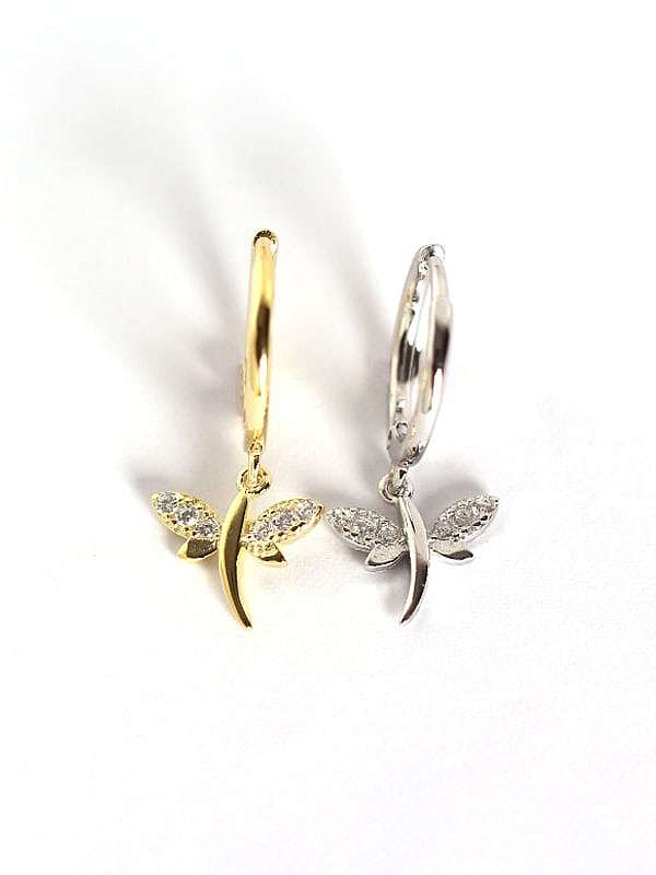 925 Sterling Silver Dragonfly Trend Huggie Earring