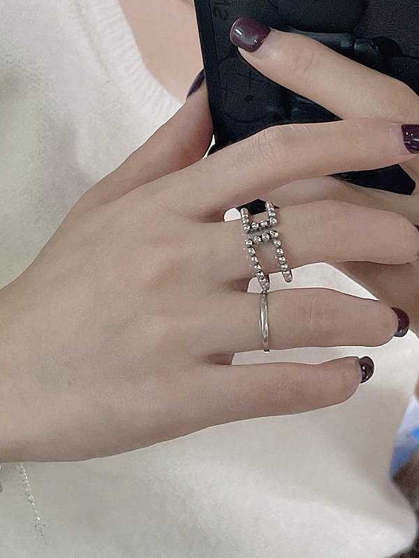 925 Sterling Silver Geometric Vintage Band Ring