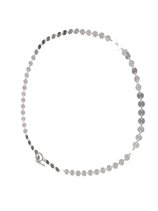 Colar redondo minimalista liso de prata esterlina 925