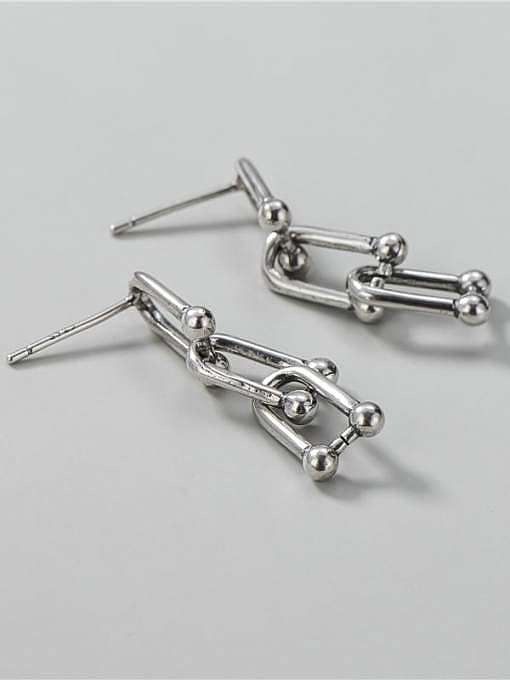 Boucles d'oreilles pendantes vintage géométriques en argent sterling 925