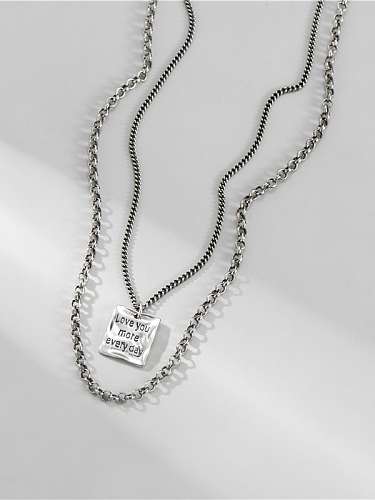 Collier multi-rangs géométrique vintage en perles d'argent sterling 925
