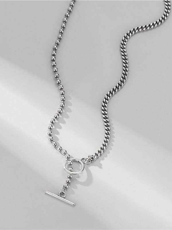 925 Sterling Silver Irregular Vintage Hollow Chain Necklace