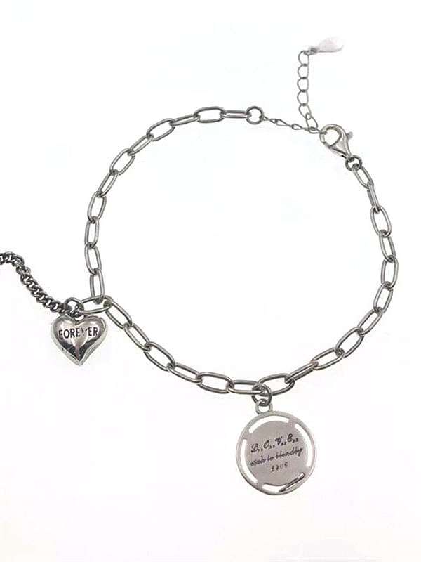 Bracelet minimaliste coeur en argent sterling 925