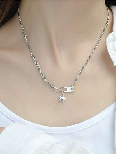 925 Sterling Silver Geometric Vintage Necklace