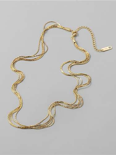 Unregelmäßige mehrsträngige Halskette aus 925er Sterlingsilber