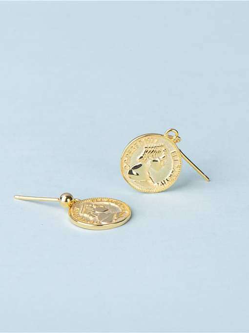 925 Sterling Silver profile picture coin Coin Vintage Drop Earring