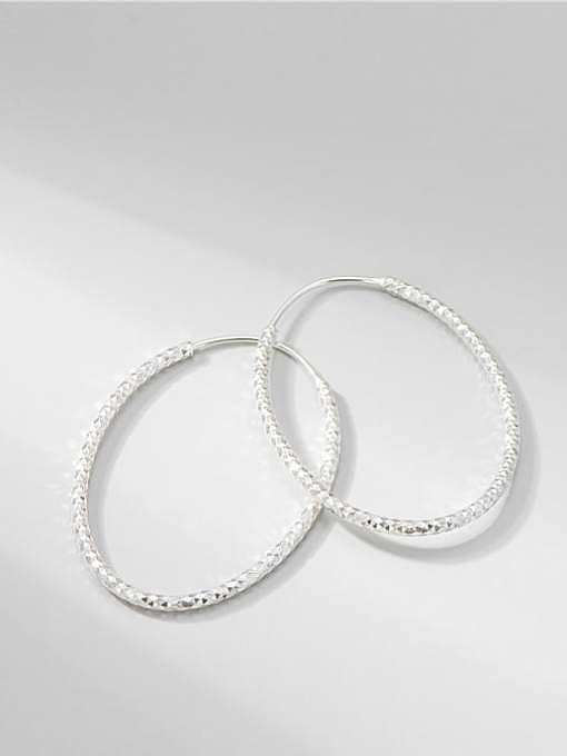 Boucles d'oreilles créoles minimalistes ovales en argent sterling 925