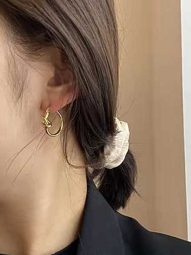 Boucles d'oreilles minimalistes à nœud rond en argent sterling 925