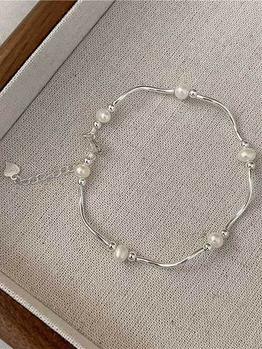 Ensemble bracelet et collier de perles d'eau douce en argent sterling 925 Dainty