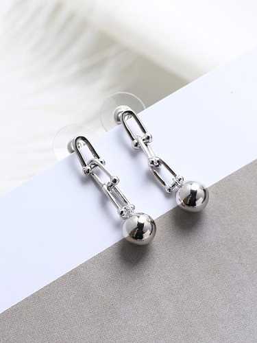 925 Sterling Silver Bead Geometric Vintage Drop Earring