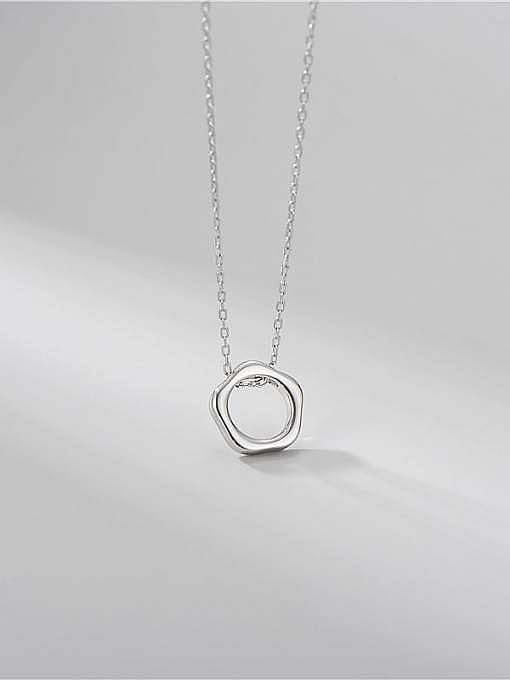 Collier minimaliste hexagonal en argent sterling 925