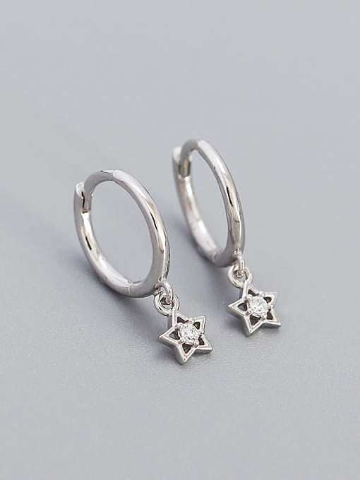 925 Sterling Silver Cubic Zirconia Star Vintage Stud Earring