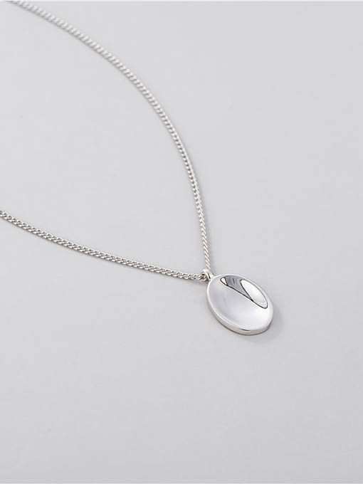 Collier minimaliste ovale en argent sterling 925