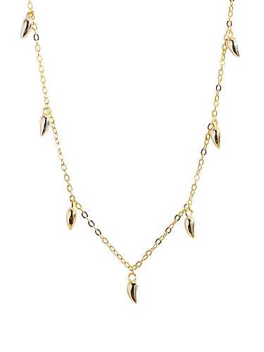 Collar de chile minimalista irregular de plata de ley 925