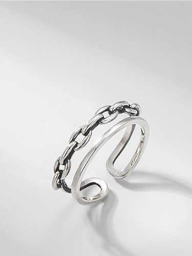 925 Sterling Silber geometrischer Vintage stapelbarer Ring