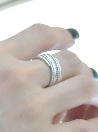 925 Sterling Silver Geometric Vintage Stackable Ring