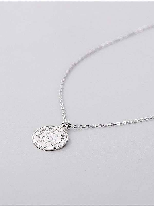 925 Sterling Silver Minimalist Little Prince Round Necklace