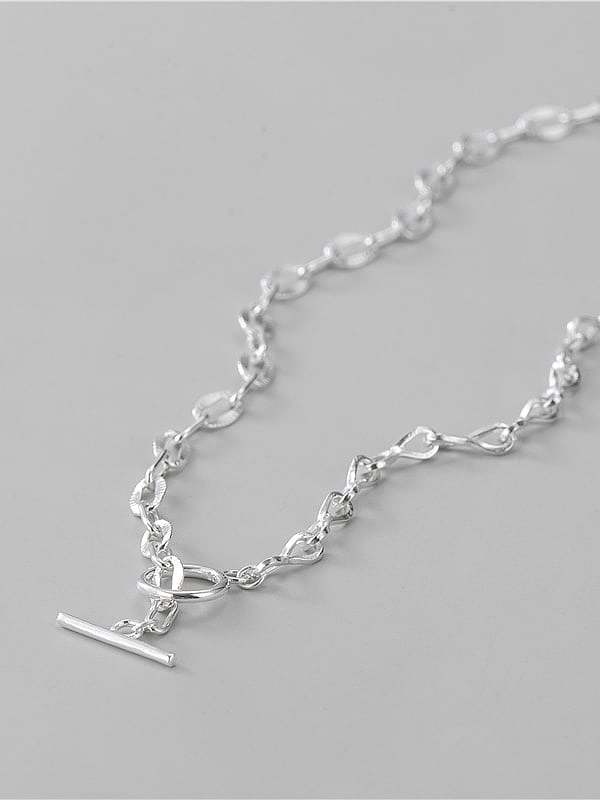 Collar de cadena larga con corazón hueco minimalista de plata de ley 925